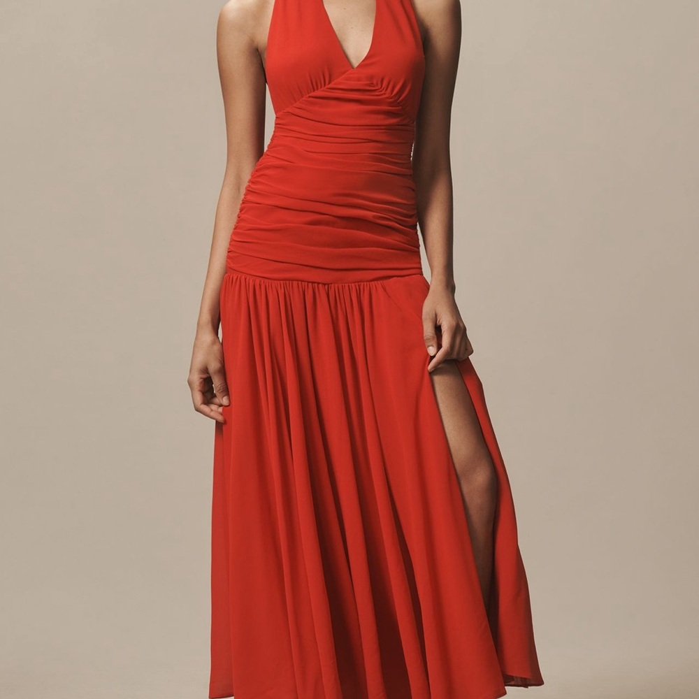 Bardot Mave Ruched Halter Dress Anthropologie